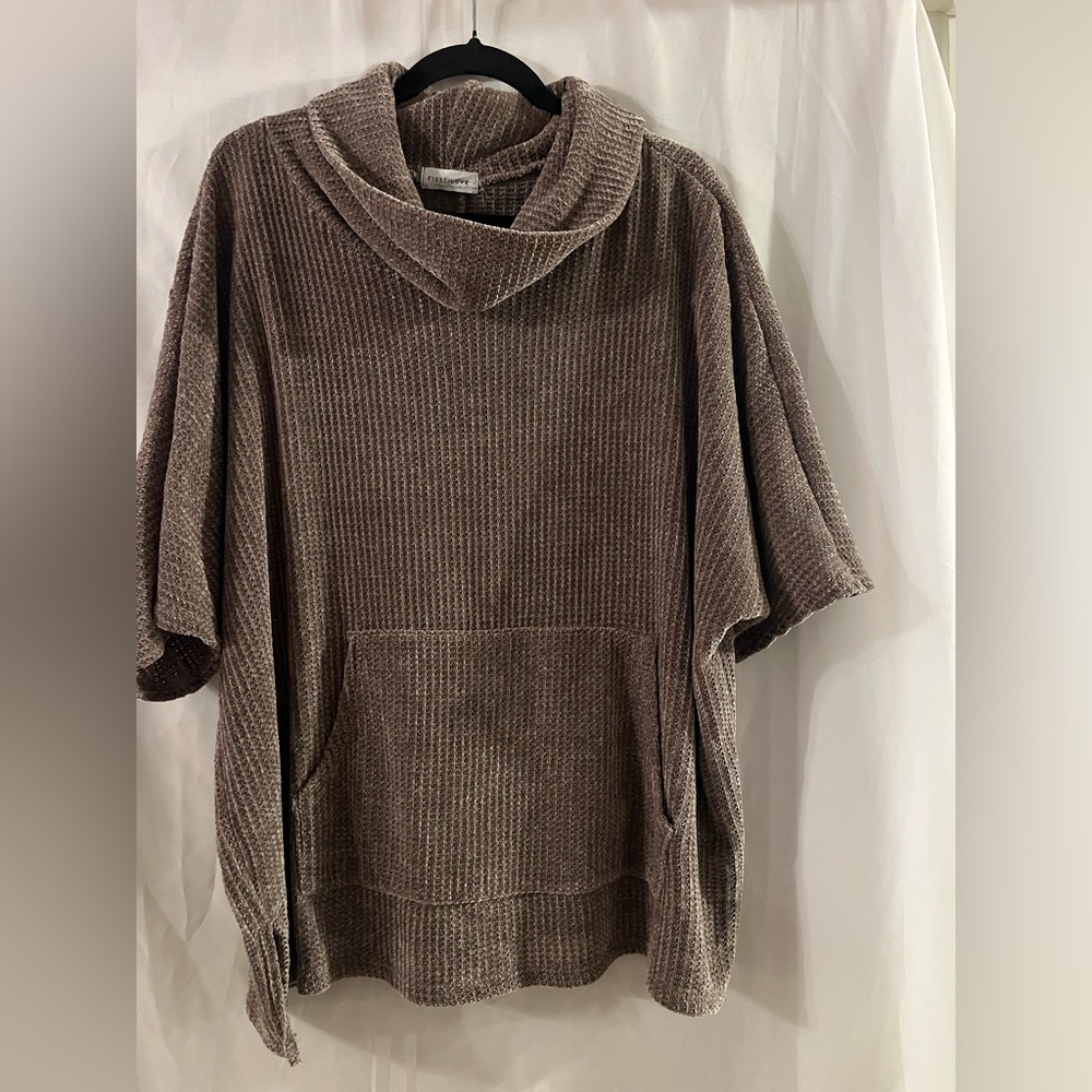 First Love Textured Brown Poncho